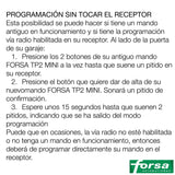 FORSA TP2 MINI programación e instrucciones